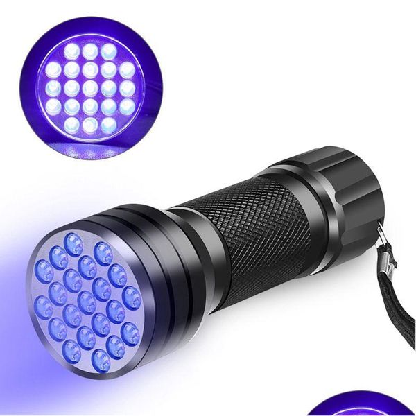 Torce Torce Mini 21 Led Black Light Stealth Marker Torcia Uv Traviolet Torch Drop Consegna Sport all'aperto Cam Escursionismo e Dhvsv