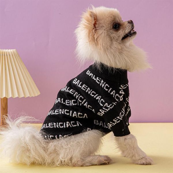 Design della lettera Abbigliamento per cani Inverno Caldo Maglione per animali Marchi Abbigliamento per cani Dolcevita lavorato a maglia Autunno Animali domestici Cappotti Felpa per cuccioli Pul291Z