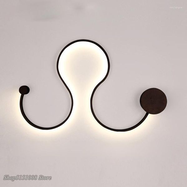 Duvar lambası post-modern LED yılan ışığı basit yaratıcı oturma odası yatak odası sconce arka plan ışıkları wandlamp armatürleri