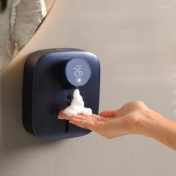Banyo Aksesuar Seti Şarj Edilebilir Sensör Dijital Sıcaklık Köpük Sıvı Sabun Dağıtıcı Otomatik Dokunsuz El dezenfektan Makinesi İçin