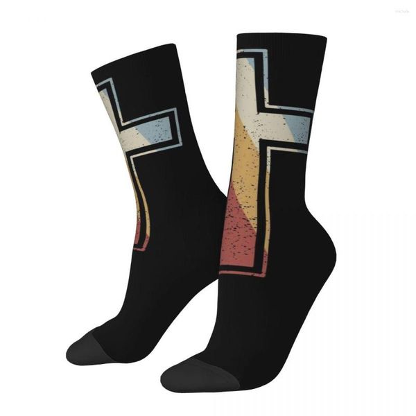 Männer Socken glücklich lustige Komprimierung Kreuz Vintage Harajuku Jesus Hip Hop Neuheit Seamless Crew Crazy Socken Geschenk gedruckt