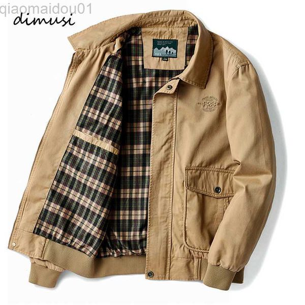 Jaquetas Masculinas DIMUSI Outono Jaquetas Bomber Masculinas Casual Masculino Tático Militar Jaqueta Jaqueta Jaqueta Masculina Outwear Slim Fit Negócios Casacos Vestuário L230721