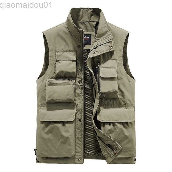 Giacche da uomo Gilet a rete da uomo Gilet da arrampicata all'aperto Giacche Gilet da pesca multitasche Gilet da uomo Gilet traspiranti a rete Cappotti 5XL L230721