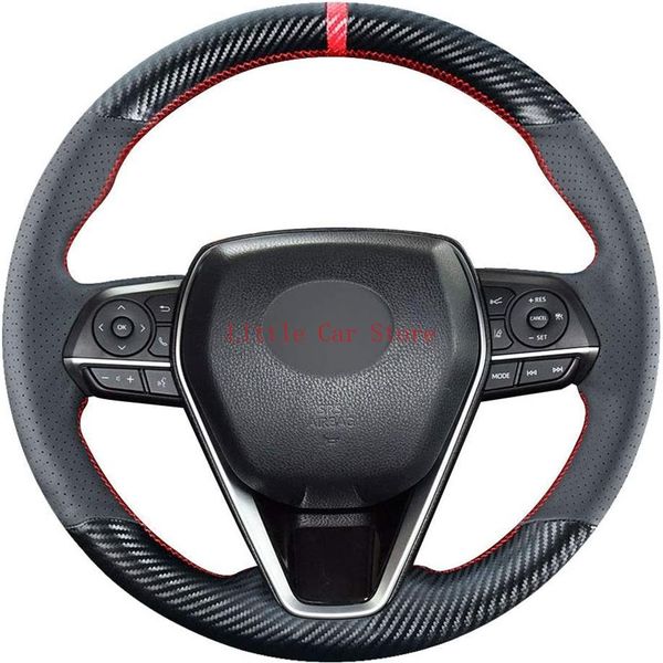 Coprivolante in fibra di carbonio con cuciture fai-da-te per Toyota RAV4 Avalon 2019-2021 Camry 2018-21 Corolla 2020-21 Accessori1672