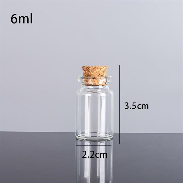 6 мл 22x35x12 5 мм маленькие мини -прозрачные стеклянные банки бутылки с пробковыми стопперс