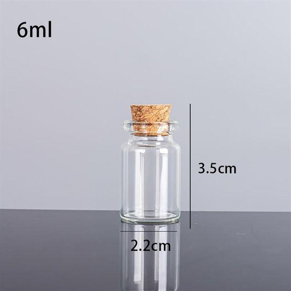 6 ml, 22 x 35 x 12, 5 mm, kleine Mini-Klarglasflaschen, Gläser mit Korkstopfen, Nachricht, Hochzeiten, Wunsch, Schmuck, Partygeschenke2384