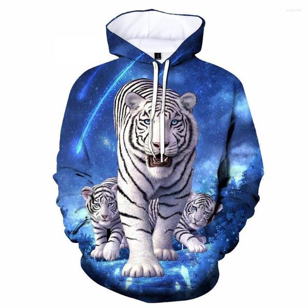 Erkek Hoodies Moda Trendi Erkek ve Erkek Çiftler 3d Baskı Rüya Tiger Essence Hoodie Sıradan Hafif Sweatshirt Alışveriş Partisi