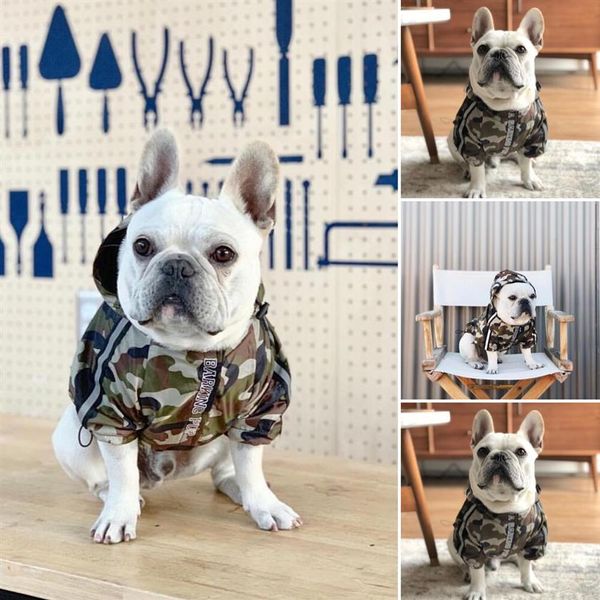 Nuovo design del marchio Abbigliamento per cani Trapuntato Abbigliamento per animali Abbigliamento impermeabile Per piccolo cane di grossa taglia Bulldog francese Cani Felpe con cappuccio Giacca a vento J272r