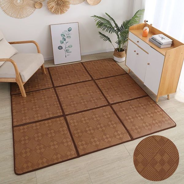 Tappeto Tappetino pieghevole Materasso spesso Tatami giapponese in rattan Cuscino per dormire Studente estivo Bambino Scuola materna Pisolino Camera da letto 230720