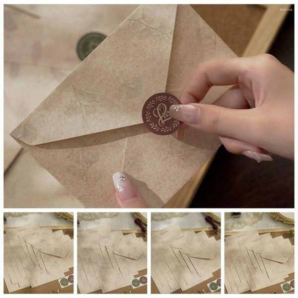 Embalagem para presente 6 pçs/conjunto cartas vintage envelope simples literatura antiga carta de amor criativa para presentes de aniversário