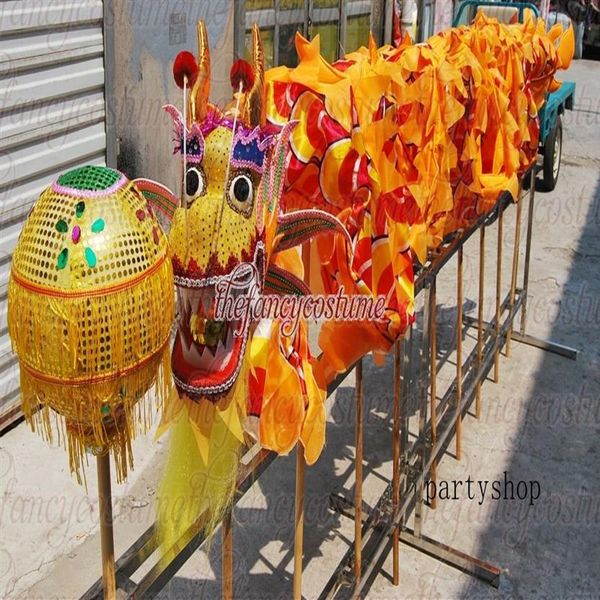 Dragon Costume Yellow size 6# 5 5m kid folk SILK parad smart china Mascot Performance decor game sport Ornamen Toy holiday Christm242K