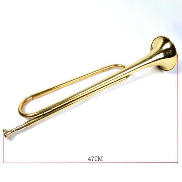 Noise Maker Estilo Antigo BB Bugle Amarelo Latão com Luvas 47cm Trompete Portátil para Banda Profissional Crianças Musicais Presentes Festas 230720