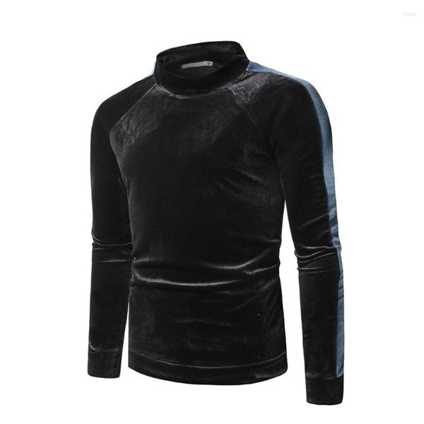 Herren-Kapuzenpullover, samtdickes Fleece, Thermo-Unterwäsche, Hemden, langärmelige Herren-Pullover, T-Shirts, formell, schmal, Rollkragen, einfarbig, warm, Basic-Oberteile