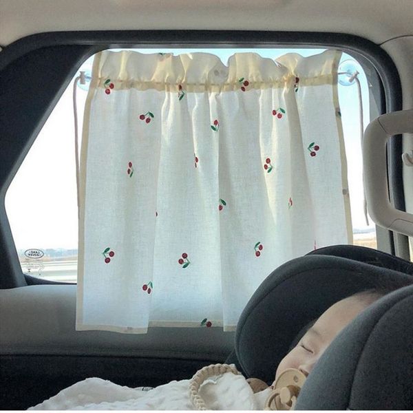 Accessori per passeggino Kawaii Cartoon Baby Car Curtain Ricamato per bambini Protezione solare Parasole Tenda per finestra Protezione UV per bambino 230720