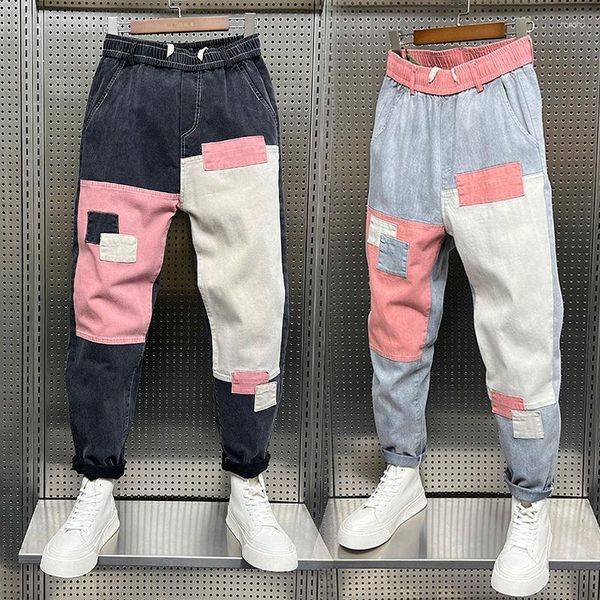 Jeans da uomo Baggy Men Harajuku Hip Hop Streetwear Pantaloni Harem di marca firmati Pantaloni scozzesi casual da esterno Abbigliamento di moda