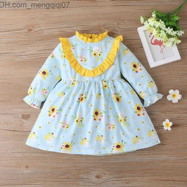 Vestidos de niña, vestidos de niña, vestido de verano para niñas, niños pequeños, estampado de girasoles, ropa de invierno bonita, princesa 2021 Z230721