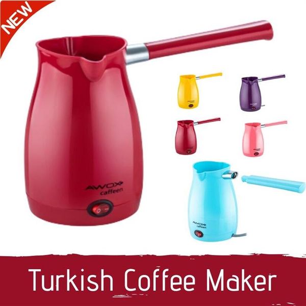 Caffettiera turca elettrica portatile Awox Caffettiera elettrica per caffè espresso bollitore per latte bollito regalo per la casa dell'ufficio233F