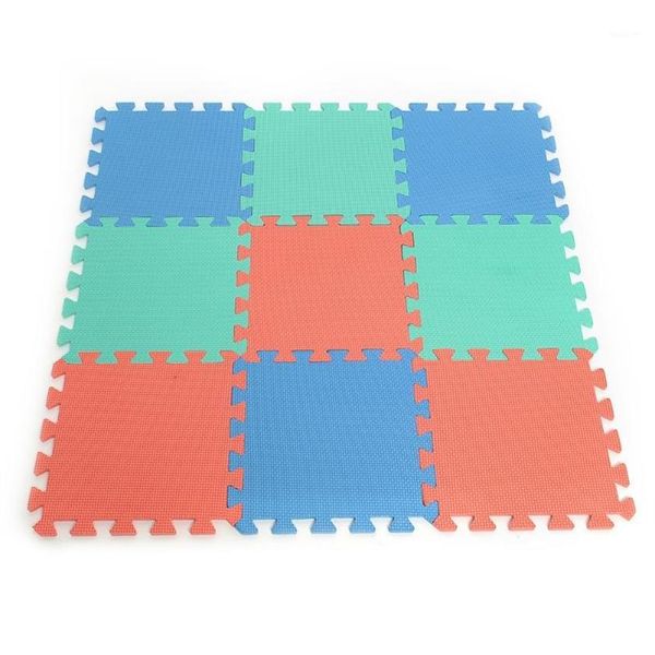3 cores 9 pçs 28 5 28 5 0 7 cm eva espuma macia intertravamento exercício ginásio chão play tapetes tapete protetor azulejo piso carpete1191u