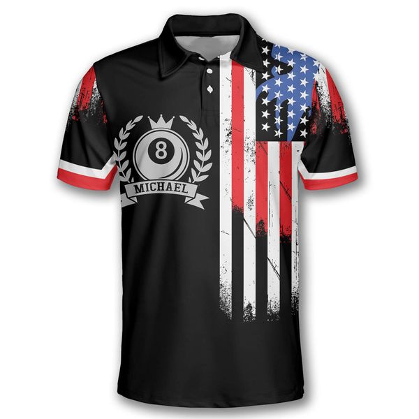 Polo Masculino 3D Harajuku Bowling Graphic T-Shirts Fashion Lapel Polo T Shirt Para Homens Negócios Casual Blusa de Botão Verão Solto Manga Curta 230720