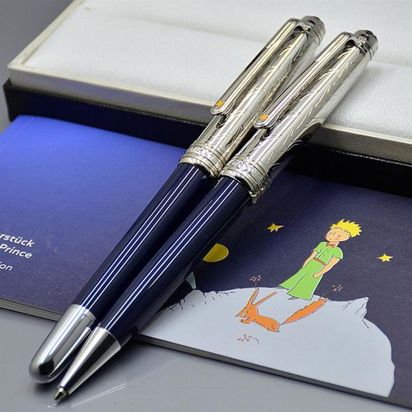 Высококачественный Petit Prince Blue Rollerball Ballpoint Pens Staintery Office School Cite Carving Metal Rise Write Ink Gift Pen264b