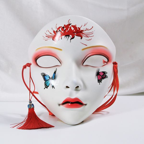 Animistische Web-Promi-Partymaske für Erwachsene, Vollgesichtsmaske im chinesischen Stil, handbemalt, dekorative Hanfu-Accessoires