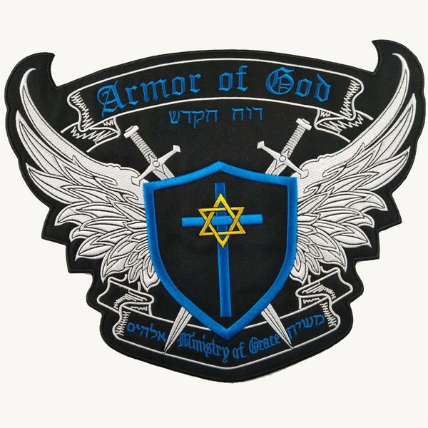 Cooleat Armor of God Motorcycle Cool Большой задний патч -рокер -рокер -жилет Outlaw Biker MC Patch 260D