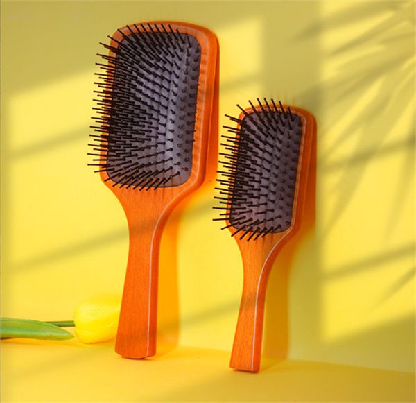 Venda imperdível Top AVDA Escova de madeira grande Pá Brosse Club Massagem Escova de cabelo Pente Prevenir Tricomadesis Cabelo SAC Massageador JL1653