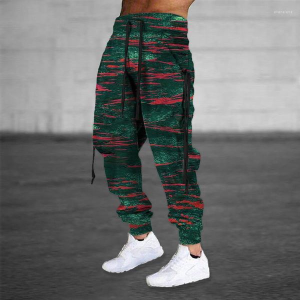 Herren Hosen Männer Sweat 3D Gedruckt Bunte Grafik Seitentaschen Band Hosen Streetwear Hip Hop Ganzkörperansicht Casual