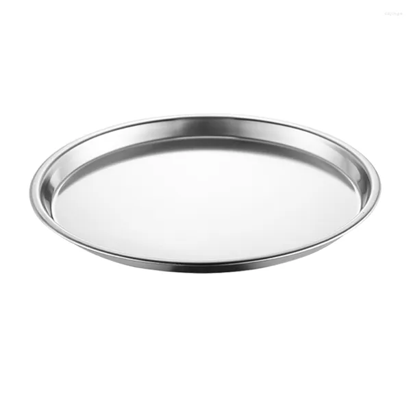 Set di stoviglie Piatti Piatto in acciaio inox Piatto in metallo Vassoio Rotondo Servire la cena Snack Campeggio Mangiare Piatto di latta Pasticceria Piatti di frutta