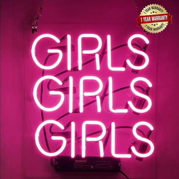 Neon Signs Girl Girls Neon Wall Decor Light Sign Led for Bedroom Words Cool Art Neon Sign Cute 12 x10 6 233W