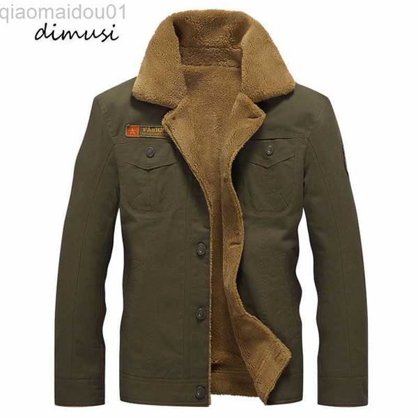 Giacche da uomo DIMUSI Giacca invernale Mens Military Fleece Giacche calde Maschile collo di pelliccia Cappotti Giacca tattica militare Jaqueta Masculina 5XL PA061 L230721