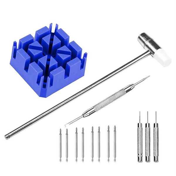 Kit di strumenti di riparazione Kit di orologi per cinghia di collegamento Pin Remover Supporto per cinturino Kit di attrezzi per leva a molla manuale 14 pezzi e rimozione324s