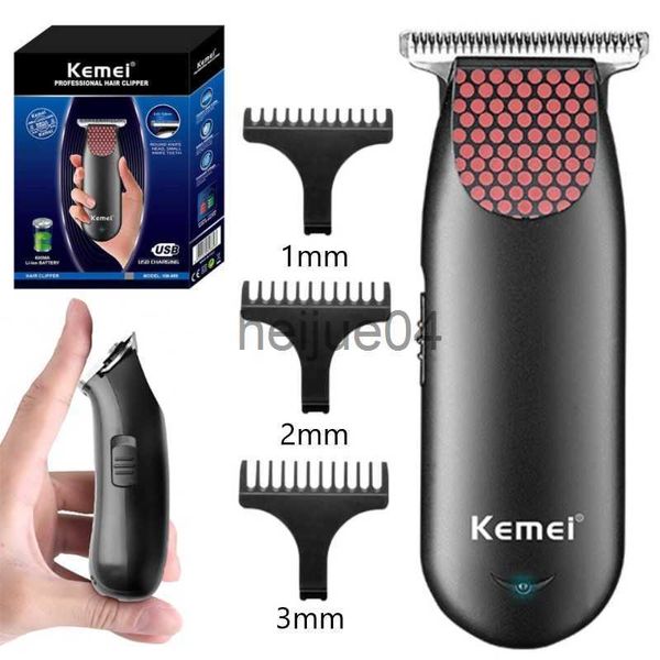 Clippers Aparadores KM889 Aparador de cabelo sem fio de bolso profissional compacto Mini aparador de barba elétrico Aparador de cabelo pequeno portátil kit de limpeza x0728