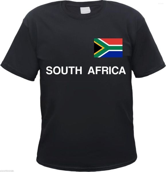 Herren T-Shirts Südafrika T-Shirt – Flaggendruck S bis 3XL Schwarz Kapstadt
