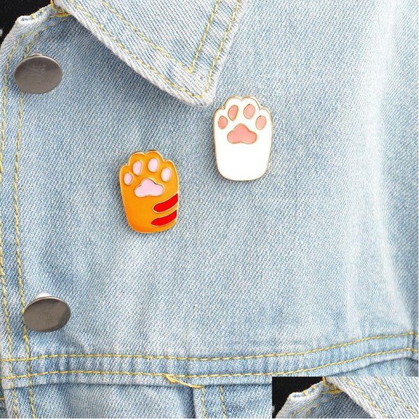 Штифты броши разболочки для пети -лапы для печати эмалевой булавка для кошачья собака ювелирные украшения для любителей животных кнопку