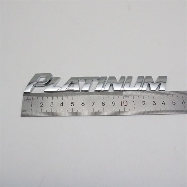Para Toyota Platinum Emblema Logotipo do carro 3D Letra Adesivo Cromado Prata Tronco Traseiro Placa de identificação Auto Crachá Decal291d