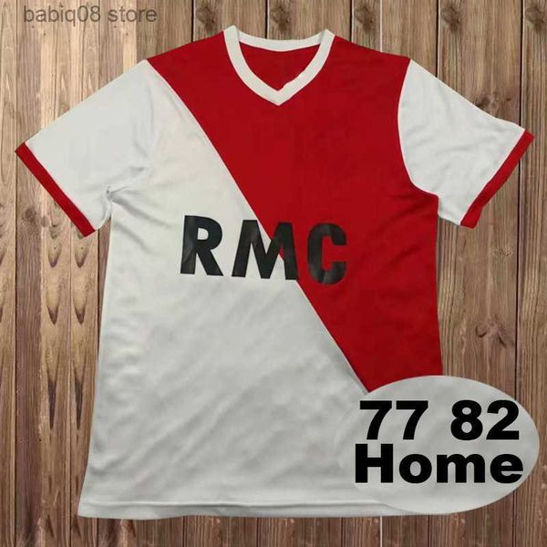 Поклонники Tops Tees 99 00 Monaco Club Barthez Mens Retro Soccer Jerseys Emtel 87 90 91 92 93 94 95 96 Дом Бен Йеддер Красная белая футбольная рубашка с коротким рукавом T230720