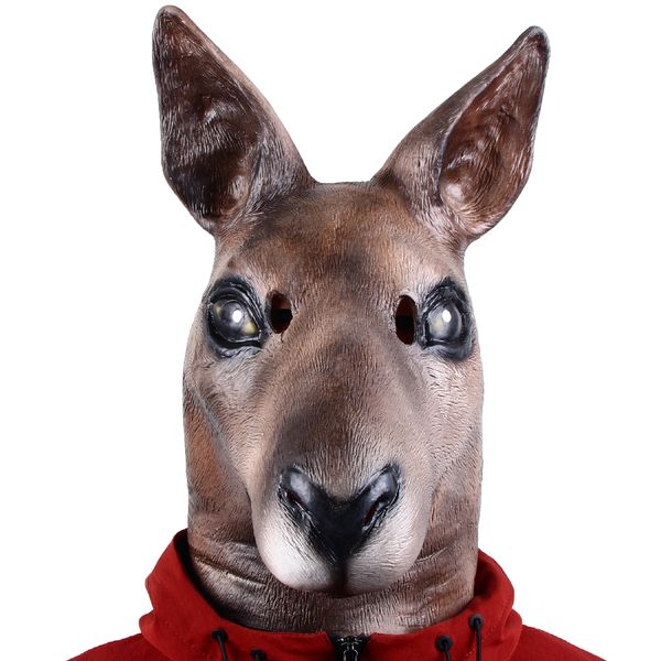 Máscara cosplay de cabeça de burro de halloween látex animal canguru zoológico adereços festa festival fantasia bola máscara teatro mascarada accessor