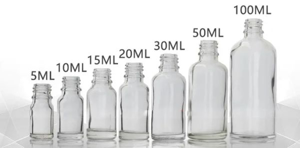 Frascos de spray de vidro recarregáveis para aromaterapia e mais - Conjunto de 6 frascos transparentes (10ml 15ml 20ml 30ml 50ml 100ml) com tampas pretas e atomizador de perfume