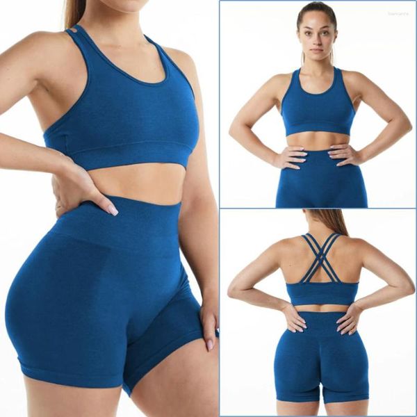 Conjuntos ativos 2 pçs sem costura conjunto feminino de ioga sutiã treino roupas esportivas roupas de ginástica fitness manga longa cropped top leggings cintura alta terno esportivo