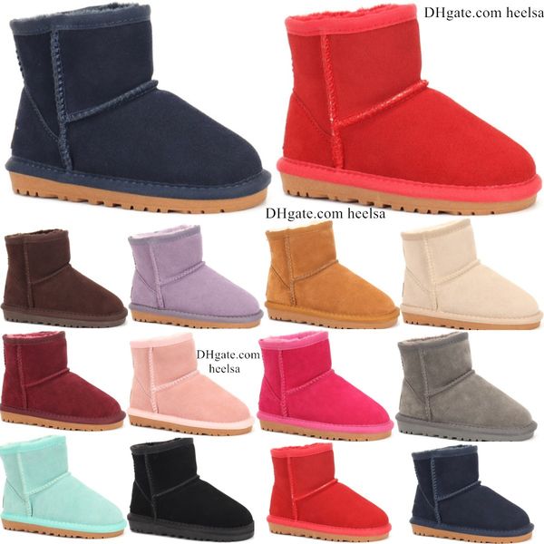 Australien Classic Kids Ultra Mini Kurze Stiefel Mädchen Winter Schneestiefel Designer Baby Kind Jugend Uggi Schuhe Kleinkind Uggitys WGG Warm Furry Sneakers Chestn A9WP #