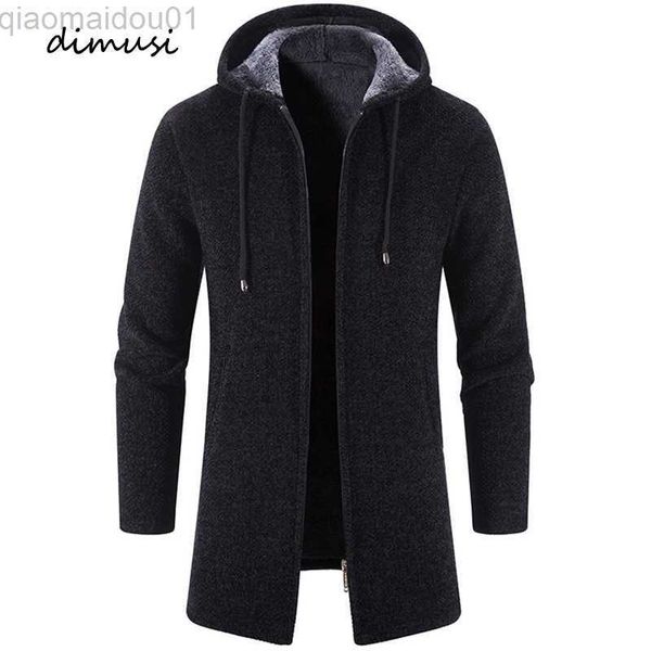 Jaquetas Masculinas DIMUSI Inverno Cardigã Masculino Suéteres Moda Masculino Camisola de Malha Longa Caxemira Moletons Casuais de Malha Cardigan Casacos Vestuário L230721