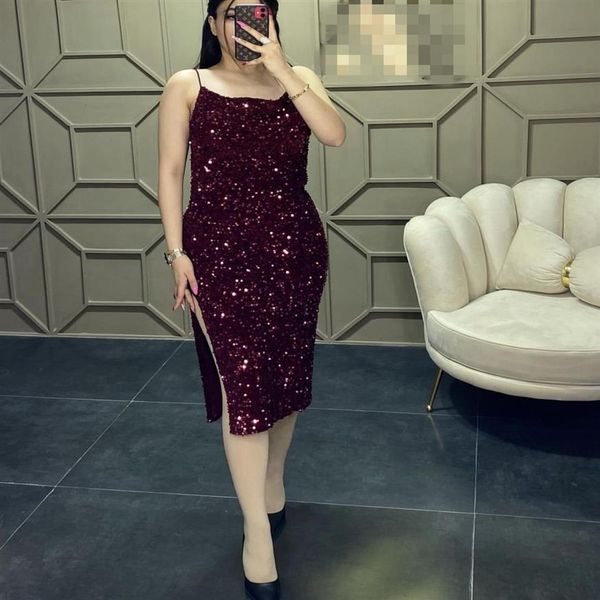 Burgundy Spickling Evening Wear Plays 2023 Высокая сторона сплит скромные африканские женщины формальные платья по случаю дня рождения ужин на выпускной платье CE236F