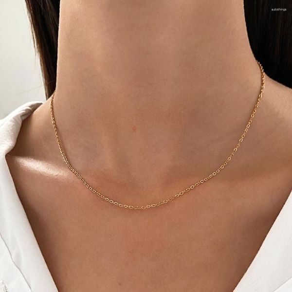 Ketten 5 stücke Überzogene 18k Gold Edelstahl Link Halsketten DIY Zubehör Kubanischen Anzug Frauen Mädchen Universal Schmuck Großhandel
