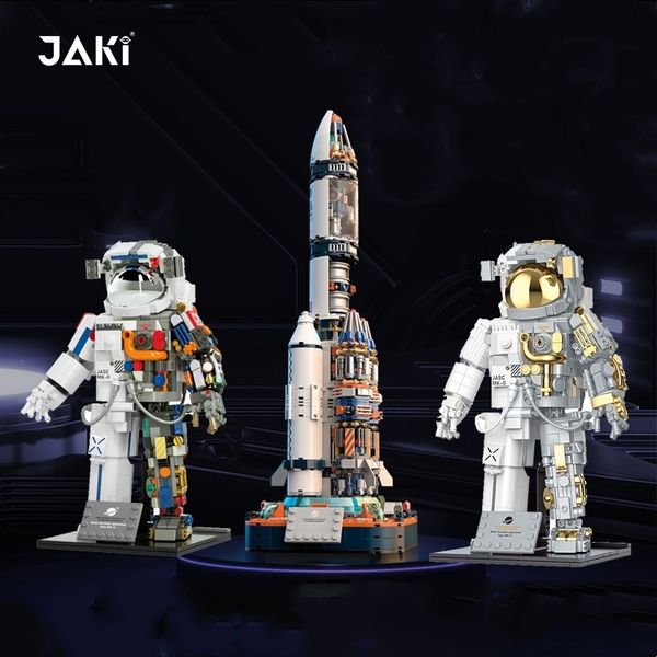Blocchi JAKI Kids Building Toys Mattoni Astronauta Puzzle Space Explore Assembly Rocket Ragazzi Ragazze Regalo Home Decor 8501 9106 9116 230721