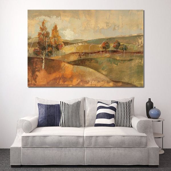 Modern Landscape Canvas Wall Art Autumn Hills I Silvia Vassileva Dipinti fatti a mano di alta qualità