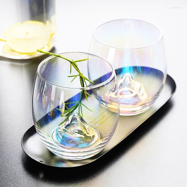 Copos de vinho japonês inspuji color neve cristal copo copo de suco