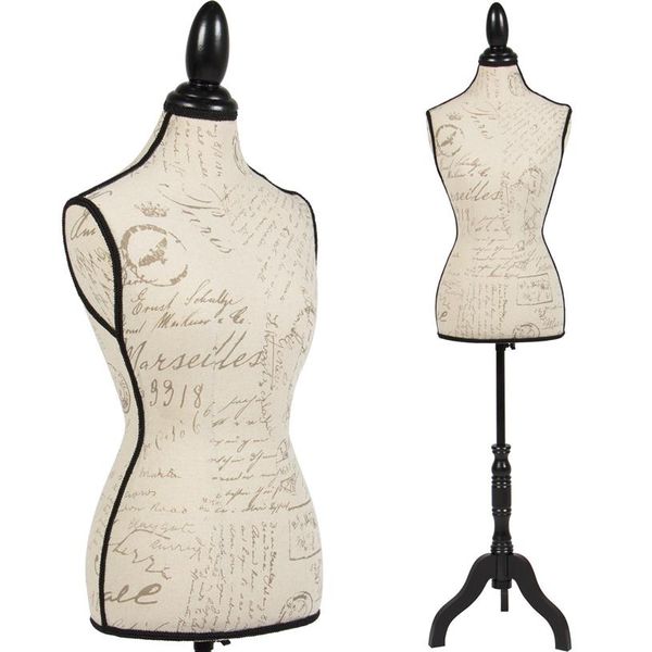 Manichino femminile Torso Dress Form Display W Treppiede nero Designer Pattern222C