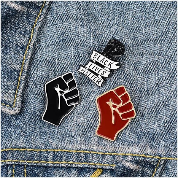 Pins Broschen Black Lives Matter Anti-Rassismus Faust Mode Glücksnadeln für Kleidung Tasche Schmuck Geschenk Freund Großhandel Drop Lieferung Dhdgk