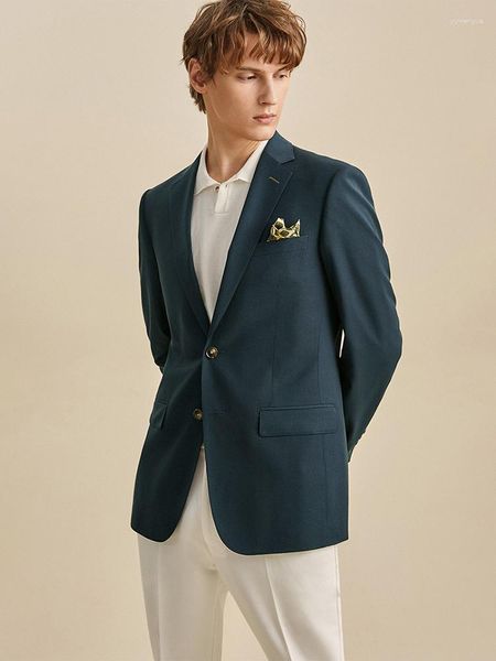 Мужские костюмы, набор для мужчин, стройный стиль, молодой человек, одинокая грудь 2023 летняя осень тонкая синяя повседневная пиджак наборы брюшных брюк.